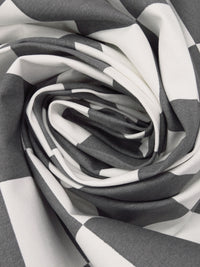 Dim Gray/Off-White 100% Cotton Check Print Canvas - Sevenberry By Robert Kaufman - 44W