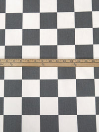 Dim Gray/Off-White 100% Cotton Check Print Canvas - Sevenberry By Robert Kaufman - 44W