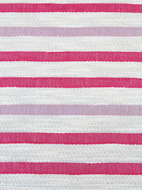 Cream/Fuchsia/Mauve Pink Cotton/Rayon Blend Horizontal Stripe Weave Boucle Suiting - NY Designer - 52W