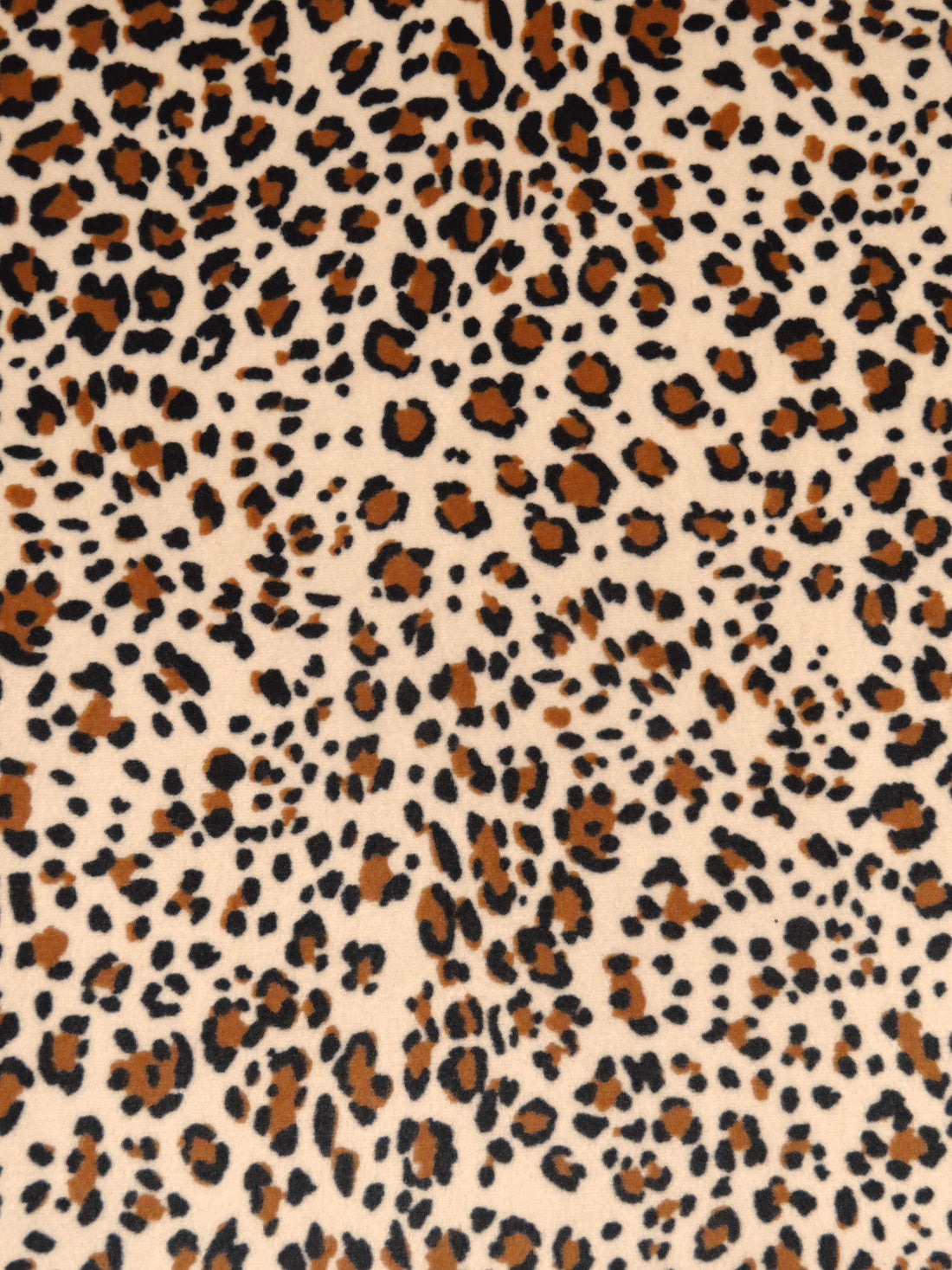Banana Cream/Burnt Sienna/Charcoal Polyester/Lycra Animal Print Velour Knit - NY Designer - 72W