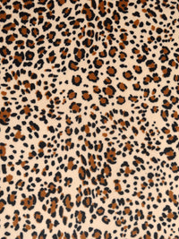 Banana Cream/Burnt Sienna/Charcoal Polyester/Lycra Animal Print Velour Knit - NY Designer - 72W
