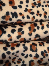Banana Cream/Burnt Sienna/Charcoal Polyester/Lycra Animal Print Velour Knit - NY Designer - 72W