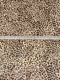 Banana Cream/Burnt Sienna/Charcoal Polyester/Lycra Animal Print Velour Knit - NY Designer - 72W