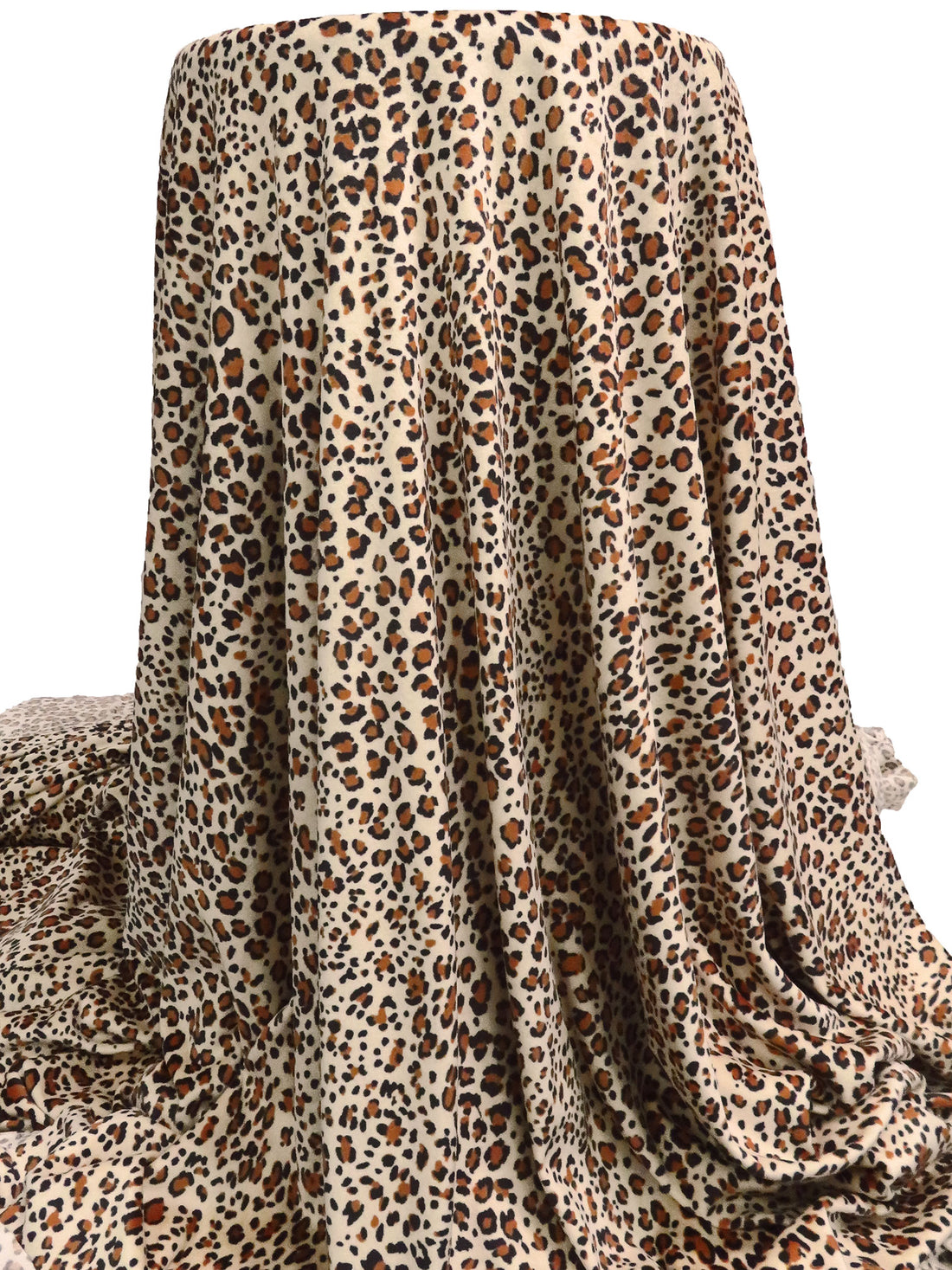 Banana Cream/Burnt Sienna/Charcoal Polyester/Lycra Animal Print Velour Knit - NY Designer - 72W
