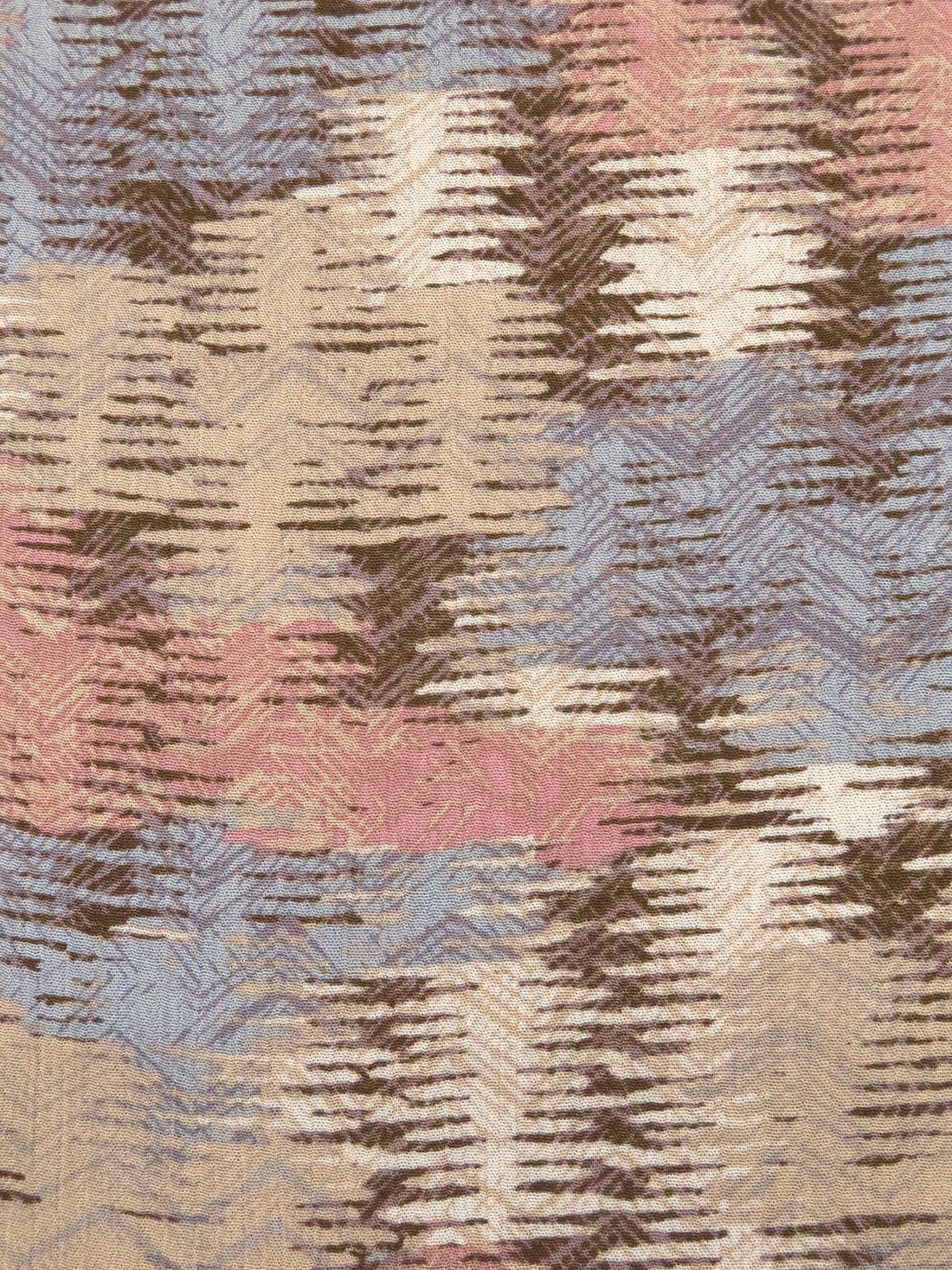 Mauve Pink/Mud Brown/Pale Lavender 100% Rayon Abstract Print Crinkle Challis - Robert Kaufman - 52W