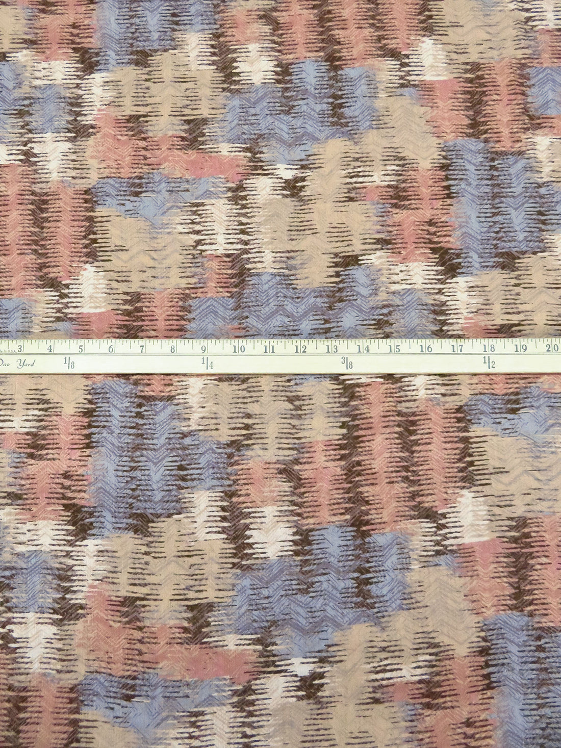 Mauve Pink/Mud Brown/Pale Lavender 100% Rayon Abstract Print Crinkle Challis - Robert Kaufman - 52W