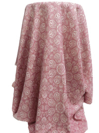 Mauve Pink/Off-White 100% Cotton Ornate Medallion Jacquard - Robert Kaufman - 46W