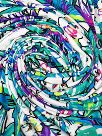 Aqua/Bright Fuchsia/Blue Iris/Multi Rayon/Lycra Tropical Pulse Print Jersey Knit 60W