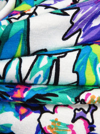Aqua/Bright Fuchsia/Blue Iris/Multi Rayon/Lycra Tropical Pulse Print Jersey Knit 60W