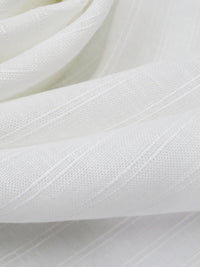 Powder White 100% Linen Vertical Stripe Weave Light-Weight Linen - European Mill - 58W