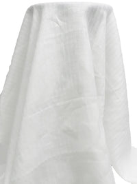 Powder White 100% Linen Vertical Stripe Weave Light-Weight Linen - European Mill - 58W