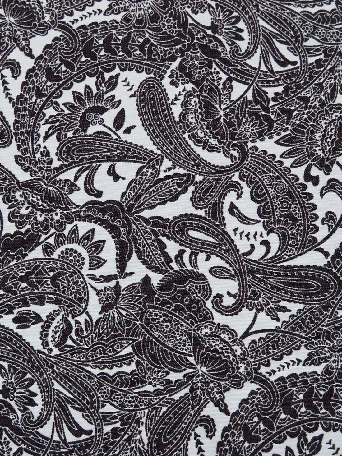 Cool Gray/Black Rayon/Nylon/Lycra Paisley Print Stretch Bengaline Suiting - NY Designer - 56W