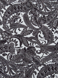Cool Gray/Black Rayon/Nylon/Lycra Paisley Print Stretch Bengaline Suiting - NY Designer - 56W