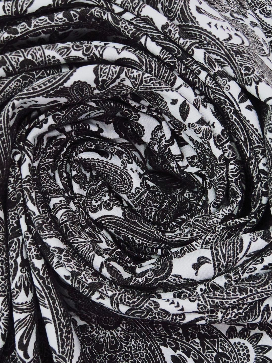 Cool Gray/Black Rayon/Nylon/Lycra Paisley Print Stretch Bengaline Suiting - NY Designer - 56W