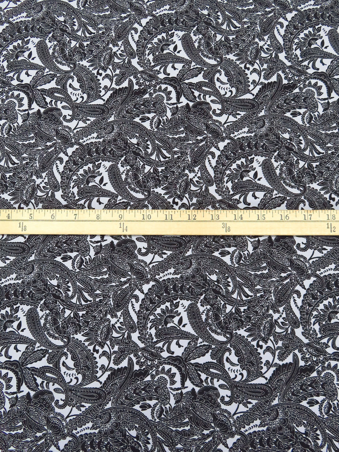 Cool Gray/Black Rayon/Nylon/Lycra Paisley Print Stretch Bengaline Suiting - NY Designer - 56W