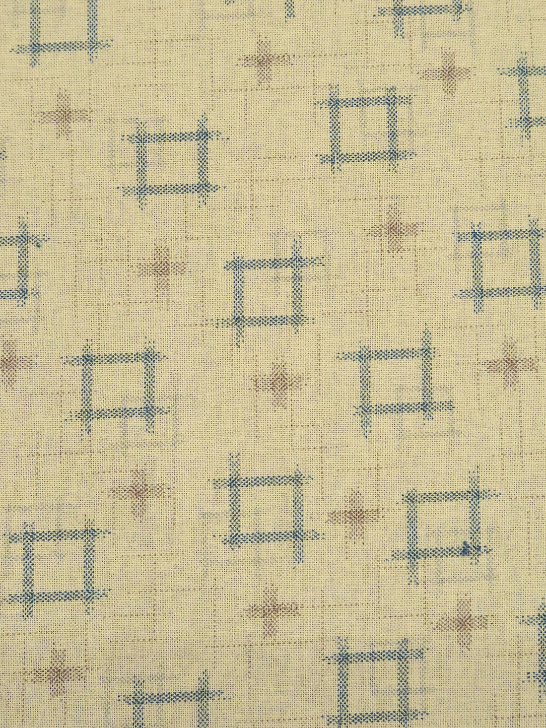 Tea-Dyed Tan 100% Cotton Crosshatch Print Quilt Weight Woven - Sevenberry By Robert Kaufman - 44W