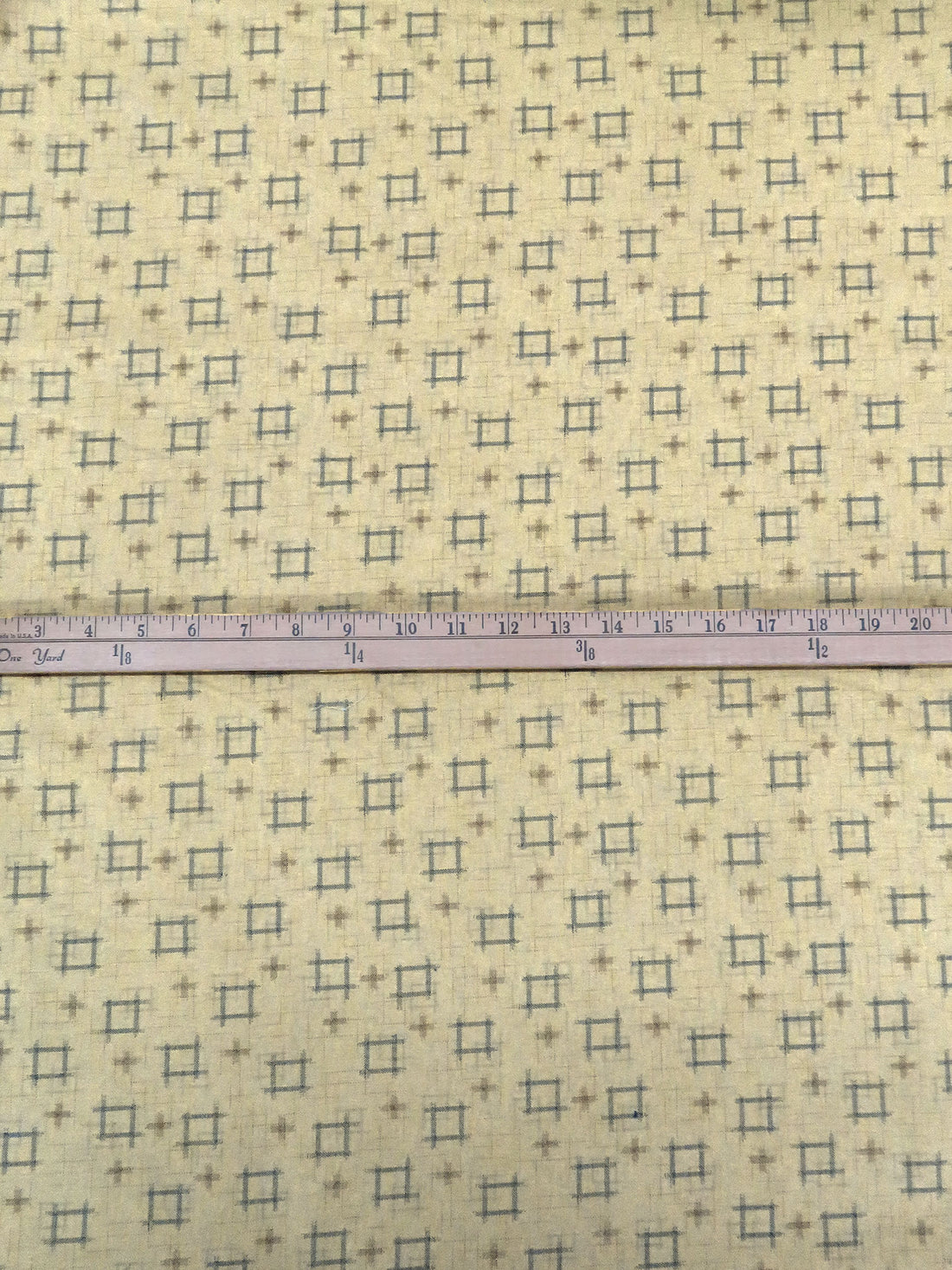 Tea-Dyed Tan 100% Cotton Crosshatch Print Quilt Weight Woven - Sevenberry By Robert Kaufman - 44W