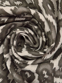 Beige/Stone Terrace/Dark Lava 100% Linen Abstract Print Canvas-Like Woven 55W