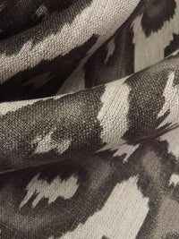 Beige/Stone Terrace/Dark Lava 100% Linen Abstract Print Canvas-Like Woven 55W