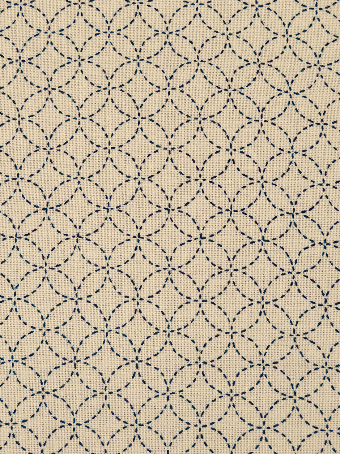 Tan/Midnight Navy 100% Cotton Interlocking Circles Print Quilt Weight Woven - Sevenberry By Robert Kaufman - 42W