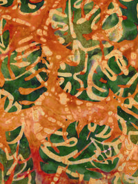 Auburn/Rust/Dark Fern Green/Multi 100% Cotton Tropical Leaf Artisan Batiks Jungle Dreams - Robert Kaufman - 44W