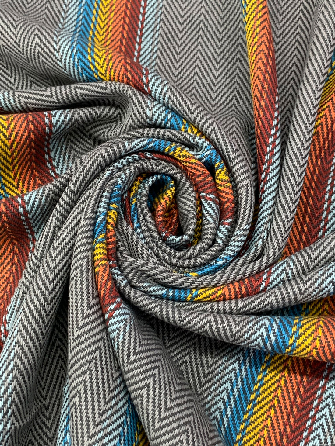 Redwood/Lemon Twist/Pale Persimmon/Multi 100% Cotton Baja Blanket Vertical Stripe Weave Woven - Robert Kaufman - 44W