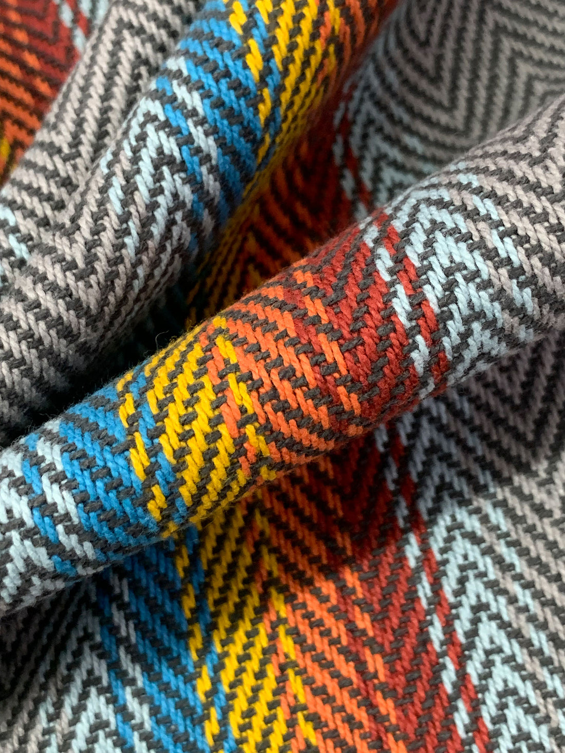 Redwood/Lemon Twist/Pale Persimmon/Multi 100% Cotton Baja Blanket Vertical Stripe Weave Woven - Robert Kaufman - 44W