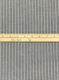 White/Indigo 100% Cotton Vertical Milano Stripe Chambray Shirting - Robert Kaufman - 58W