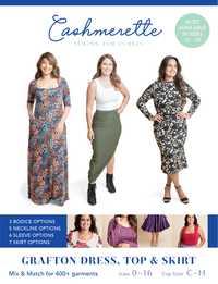 Cashmerette Patterns - Grafton Dress, Top & Skirt Mix & Match Pack - Sizes 0-16