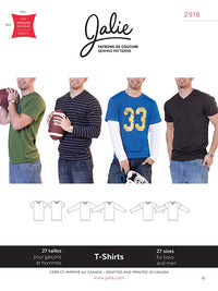 Jalie Patterns - T-Shirts #2918 - Boys/Men Sizes