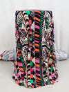 Hot Pink/Vibrant Orange/Black/Multi Rayon/Lycra Stylized Tribal Stripe Jersey Knit - Famous Dress Designer - 62W