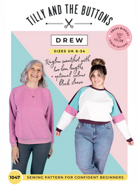 Tilly and the Buttons - Drew Raglan Sweatshirt - Sizes 2-30