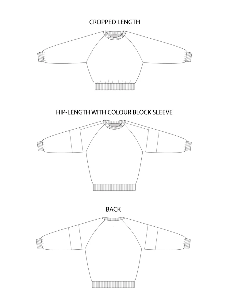 Tilly and the Buttons - Drew Raglan Sweatshirt - Sizes 2-30