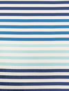 Cyan/Sapphire Blue/White Polyester/Lycra Striped ITY Knit - Famous Dress Designer - 58W