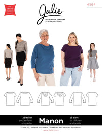 Jalie Patterns - Manon Boat & Cowl Neck Tops #4564 - Children/Adult 28 Sizes