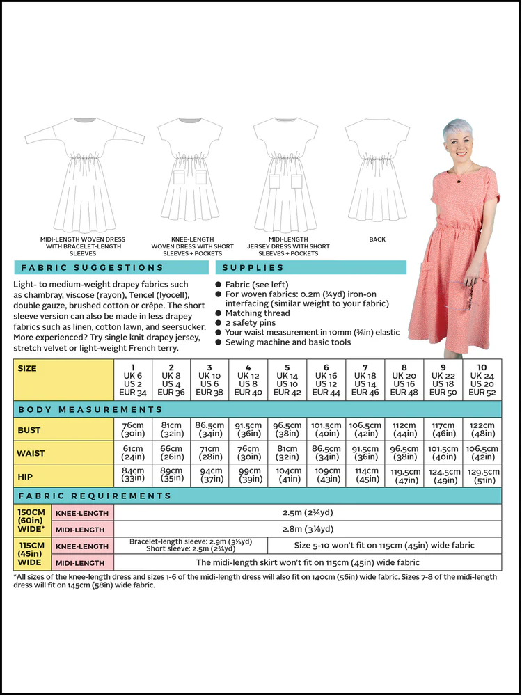 Tilly and the Buttons - Lotta Dress - Sizes 2-30
