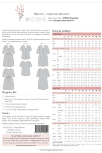 Megan Nielsen Patterns - Darling Ranges Dress & Blouse - Size 0-20