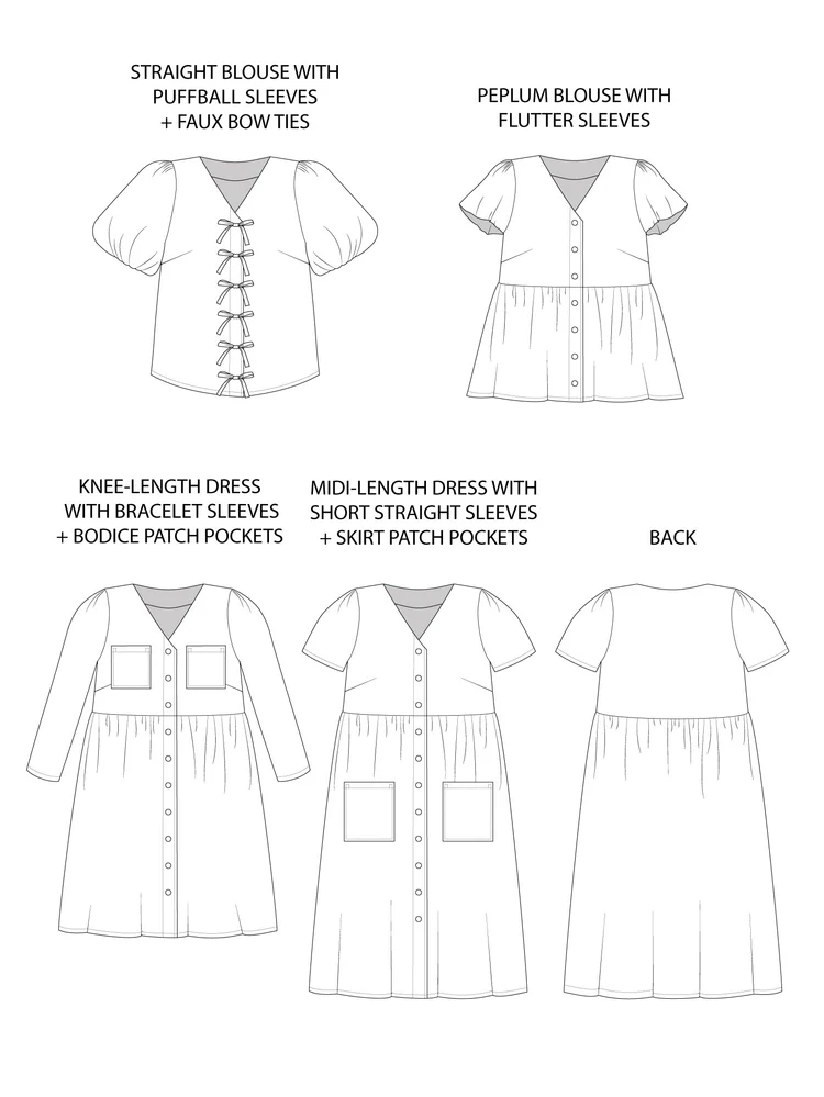 Tilly and the Buttons - Nell Dress + Blouse - Sizes 2-30