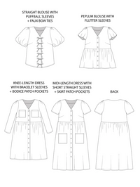 Tilly and the Buttons - Nell Dress + Blouse - Sizes 2-30