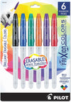 Frixion Bold Erasable Marker Pens - 6 Pack (Black/Blue/Red/Green/Orange/Purple)