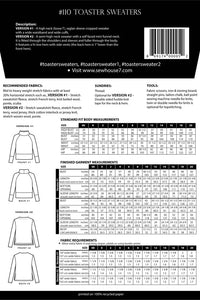 Sew House Seven Patterns - The Toaster Sweaters - Sizes 00-20