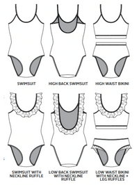 Tilly and the Buttons - Coralie Swimsuit & Bikini - Sizes 2-30