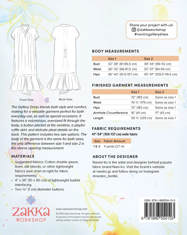 Nani Iro - Gallery Dress - Sizes 0-18