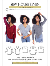 Sew House Seven Patterns - The Tabor V-Neck - Sizes 00 - 20