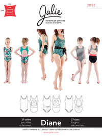 Jalie Patterns - Diane Tank Swimsuit #3893 - Woman/Girl Sizes