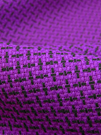 Vibrant Grape/Black Polyester/Wool Blend Novelty Weave Suiting 59W