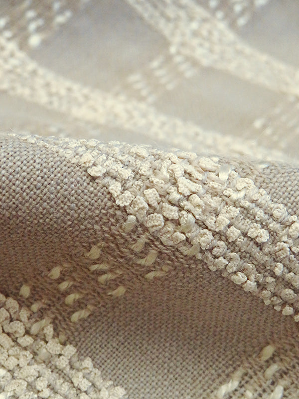 Hazelwood/Cream Wool/Nylon/Polyester Boucle Plaid on Gauze Suiting - Imported From Italy - 61W