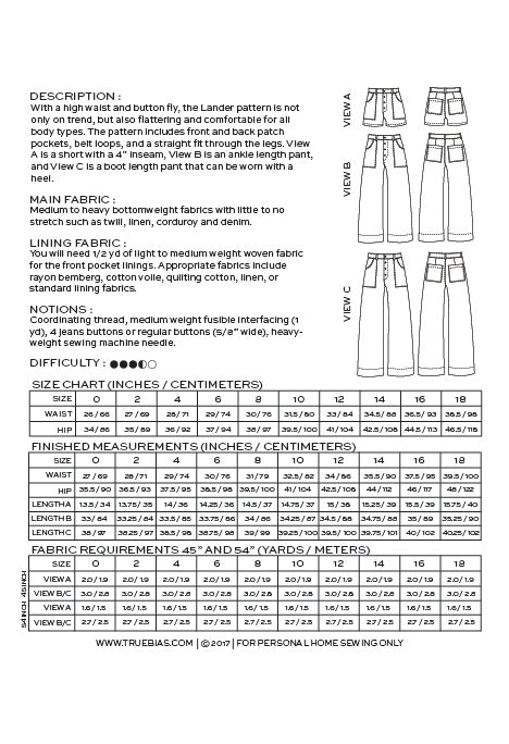 True/Bias - Lander Pant & Short - Sizes 0-18