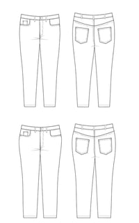 Cashmerette Patterns - Ames Jeans - Sizes 12-28