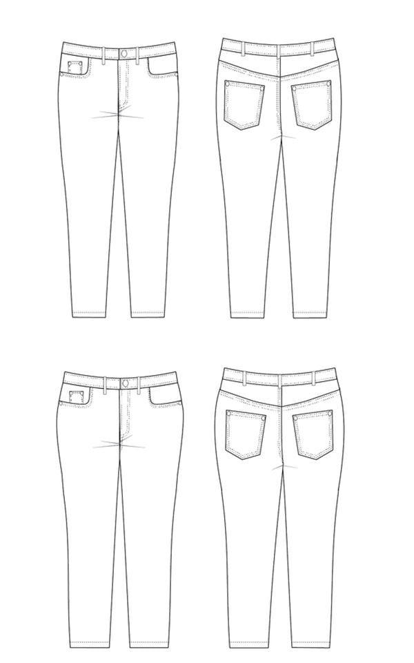 Cashmerette Patterns - Ames Jeans - Sizes 12-28